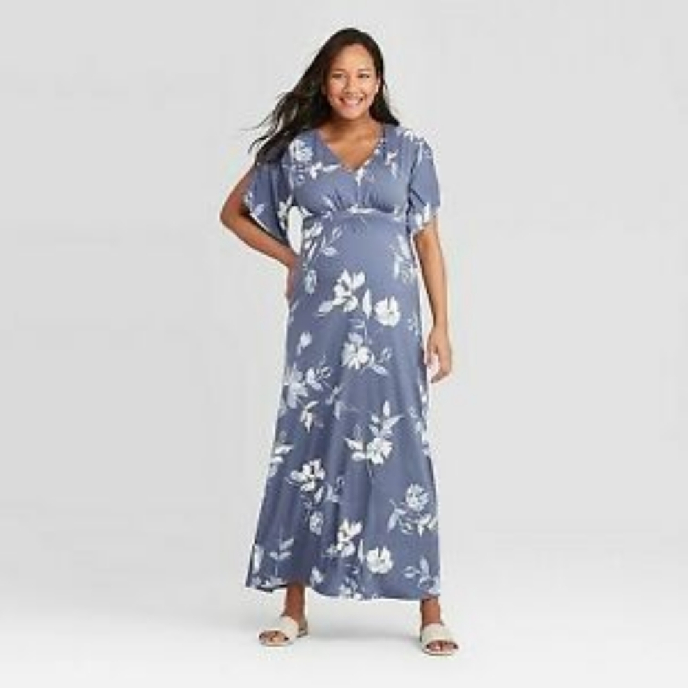 Floral Print Kimono Maternity Dress